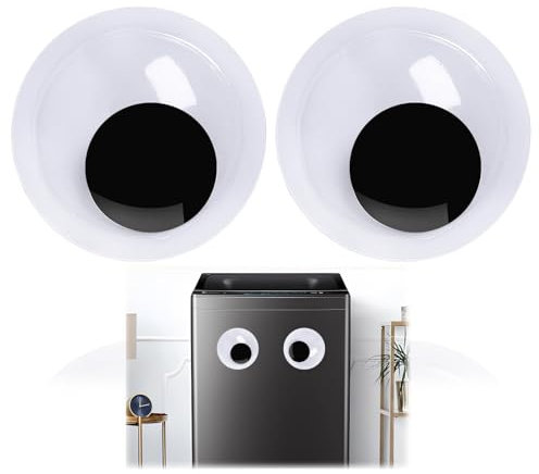 KUEEA 8 cm Occhi Mobili Autoadesivi – Set di 2 Grandi Occhi per Fai da Te, Decorazione e Progetti Creativi