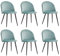 DEYARNA HOME Lot de 6 Chaises de Salle à Manger en Velours, Scandinave Chaises de Cuisine Rembourrées avec Pieds en Métal Noirs (Vert/Pieds Noirs)
