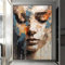 XINBAO Gesicht von Frauen, abstraktes Graffiti-Streetart-Gemälde auf Leinwand, ästhetische Poster, Drucke, Mädchen, Wanddekoration, Bilder, 30 x 45 cm, rahmenlos