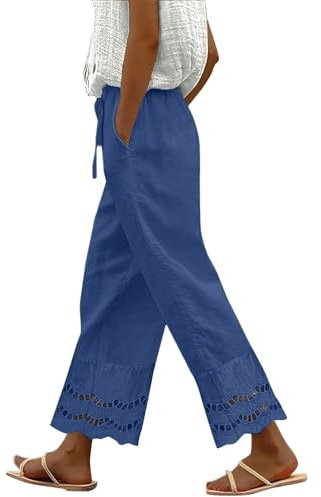 Generisch Damen Baggy Hose Frauen Straight Leg Hose Jogginghose Schlaghose Outdoorhose Freizeithose Trekkinghose Tanzhose Sporthose Mit Taschen Arbeitslatzhose Anzughosen High Waist Elegant Business