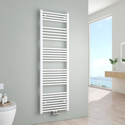 S'AFIELINA Badheizkörper Weiß 160x50 cm, Handtuchheizkörper Seitenanschluss & Mittelanschluss Bad Heizkörper Handtuchwärmer zum Heizen und Handtuch trocknen im Badezimmer, 654W