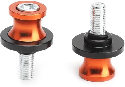 2 PCS Soporte de Basculante M10 Naranja, Soportes de Montaje de Moto Soporte de Montaje de Bobinas M10 10mm Soportes de Basculante de Moto CNC Universal para Motos, Coches Deportivos