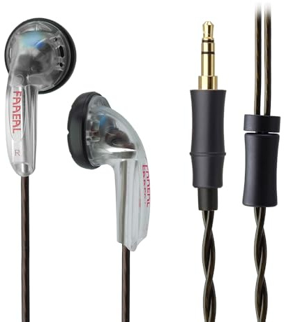 FAAEAL Rosemary Earphone with Upgrade Silver-Plated Cable,150ohms High Impedance HiFi Flat Earbuds,Dynamic and Engaging Sound Profile Music Headphone,3.5mm/4.4mm Plug Optional (Transparent 3.5mm)