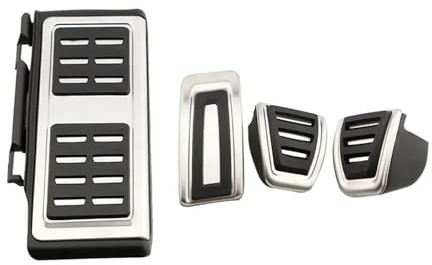 Autopedal Pedalabdeckung Kompatibel für VW Golf 7 GTI MK7 Kompatibel für Skoda Octavia A7 Edelstahl Auto Fuß Kraftstoff Pedal Bremse Kupplung Zubehör(MT With Rest)