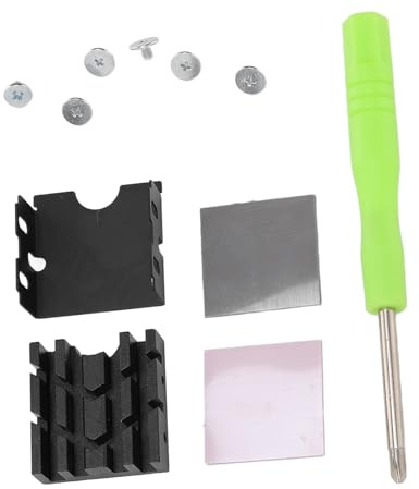 AYNEFY M.2 2230 SSD Heatsink M.2 PCIE NVME SSD Cooler 2230 Heat Sink for PC Laptop with Double Sided Clamp 6 Adjustable Screws Thermal Silicone Pad 10-30°C Cooling