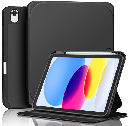Vobafe Hülle für iPad A16 11. Generation 2025 /iPad 10. Gen 2022 11/10,9 | Langlebige Folio-Ständer-Tabletschutzhülle, Multi-Winkel-Ansicht mit Stifthalter, Auto Schlafen & Aufwachen, Schwarz