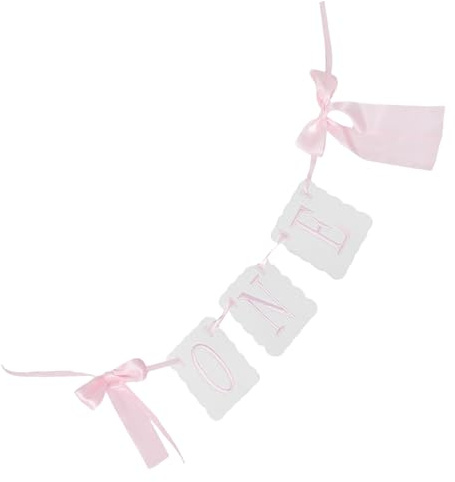 TOYANDONA Hochstuhl Banner zum 1 Geburtstag Rosa Quastengirlande mit Schleifen Besticktes Party Dekor für Hochstuhl Deko und Fotoshooting