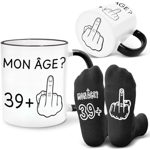 Cadeau homme 40 ans, Tasse à Café Amusante et Chaussettes Amusantes | pour le 40e anniversaire d’un homme, papa ou ami, Cadeaux anniversaire, Tasse doigt d'honneur