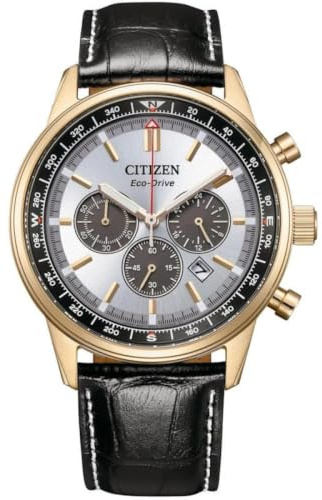 Citizen Eco-Drive Herrenuhr Edelstahl, Silberfarben, 42 mm, CA4723-03A | Analog Chronograph, Kristallglas, 10 bar Wasserdicht, 270 Tage Gangreserve, Stoppuhr: Max. 60 Min, Datum