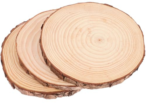 3 Stück Holzpflaster Trittsteine, 18-20cm, 2cm, Natürliche Baumscheiben | Natürliche Maserung, Authentische Rindenkante, 3er Set, Vielseitig für Innen und Außen, DIY Holzhandwerk