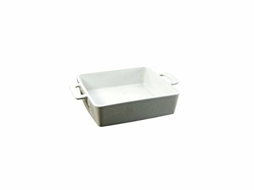 CreaTable Serie Nostalgie, quadratisch 24 cm Auflaufform, Steinzeug, Weiß, 28 x 24 x 20 cm