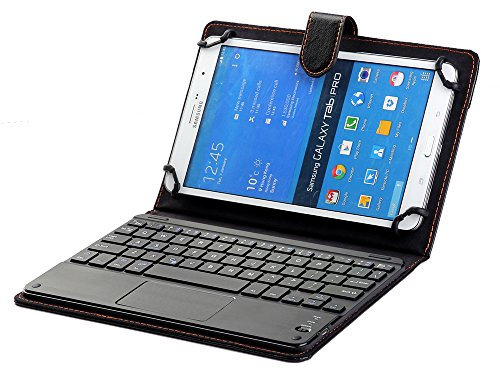 J&H Huawei MediaPad T3 8.0 Keyboard Case, Universal 8'' to 8.9'' Tablet Keyboard Folio Case, Synthetic Leather Cover with Bluetooth Keyboard (TOUCHPAD MOUSE) for Huawei MediaPad T3 8.0