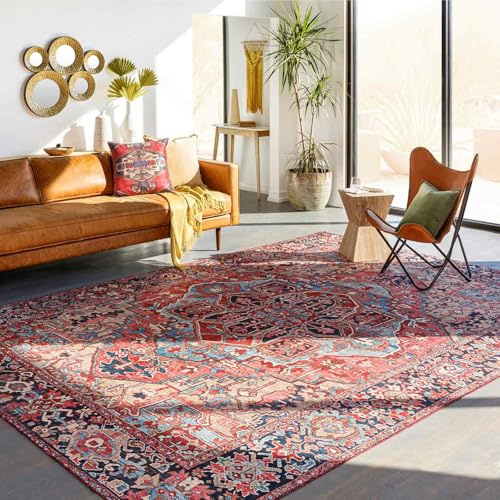 Livabliss Viorica Vintage Rug – 200x275 cm, Red, Blue, Beige, Green & Ivory