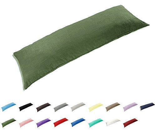 Gyulin 100% Cotton 300 Thread Count Envelope Style 4.6ft Body Pillow Cover Pillowcase Pillow Protector Cushion Cover Non Zippered Only Cover No Insert 20 x 54 /51cm X 137cm Olive Green