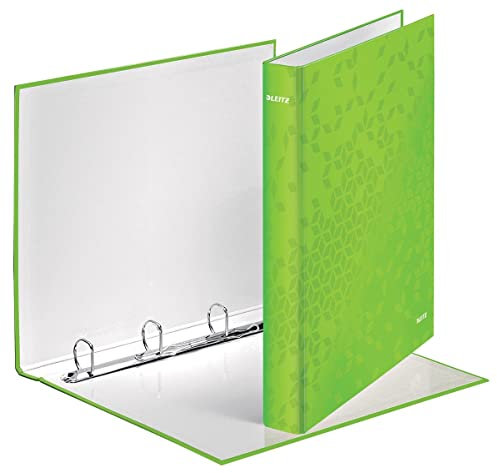 Leitz 42420054 4-Ringbuch, A4, für bis zu 230 Blatt, WOW-Serie, 25 mm Rücken, grün