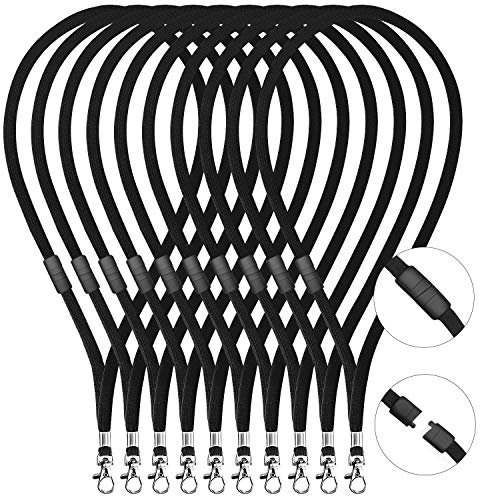 Fushing 10pcs 45cm Nackenband Schlüsselband mit Sicherheitsverschluss und Swivel Schließe für ID-Karten, Abzeichen, Schlüssel, Mitarbeiter, Besucher, usw