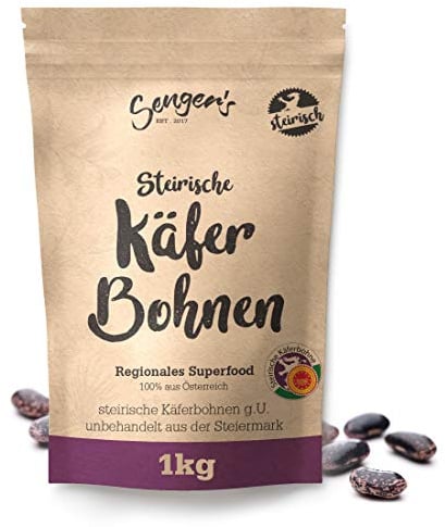 Senger's 1 kg Steirische Käferbohnen g.U. getrocknet Riesenbohnen, Feuerbohne, 100% Natur aus der Steiermark (1KG)
