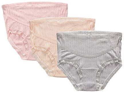 FEOYA Ensemble de 3 Culottes de Maternité en Coton avec Support Abdominal - Gaine de Grossesse pour Femmes Enceintes