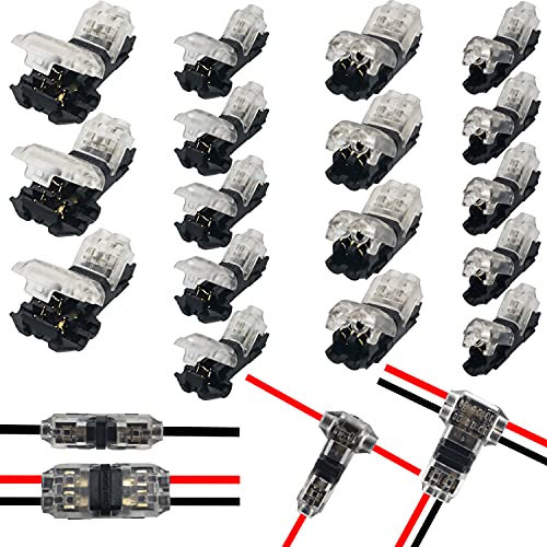 CTRICALVER 1-poliger Verdrahtungsstecker Verdrahtungszweigstecker Einfache und schnelle Installation der Verkabelung Abzweigverdrahtung dünne Drähte [17er-Set]