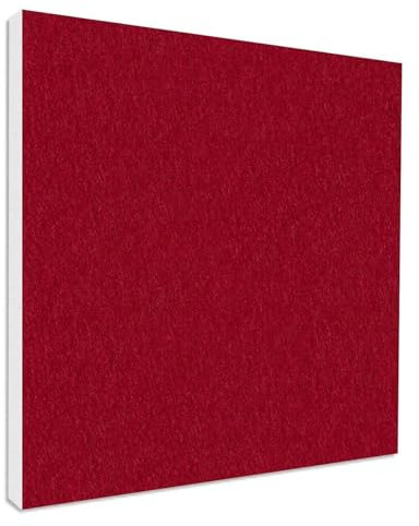 platino24 Akustikpaneele 1 Element Colore Quadrat 55 x 55 cm Bordeaux I Schallabsorber aus Basotect ® G+ mit Akustikfilz I Schalldämmung Wand & Decke I Akustikelemente Wandpaneel