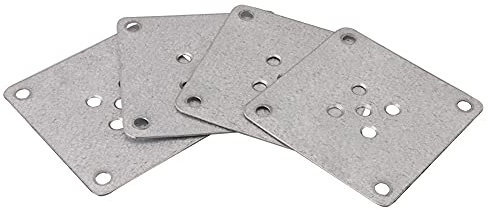 BQLZR 8x8x0.12cm Wooden Furniture Table Legs Mounting Plates with 6mm Hole Pack of 4