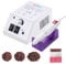 Nail Drill Machine, Electric Nail File Drill Set Kit with Sanding Bands Low Noise Vibration for Acrylic Nails, Gel Nail Art Polisher Sets Glazing Manicure Grinder (White)