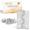 ECENCE 20 pièces charnière porte placard en acier inoxydable (44x32x1mm / 1.73x1.26x0.04inch) avec vis charnière de porte, paumelle de porte, ferrure, charnière inox, modèle de charnière