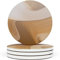 Naivasha Homeware Marble Coasters Set of 4 - Stunning Decorative Coasters in MATTE Finish, Elegant Stone with Cork Bottom - Sandstone