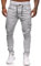 Cassiecy Herren Hose Jogger Chino Cargo Jeans Hosen Stretch Sporthose Herren Hose mit Taschen Slim Fit Freizeithose(Hellgrau,M)