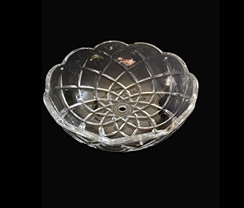 Mondocreazioni BOBECHE TAZZA COPPA GRANDE CRISTALLO TRASPARENTE RICAMBIO LAMPADARIO COLL. LISA Ø20