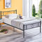 FetiNes Cadre de Lit Simple en Métal Moderne, Structure de Lit + Solide Lattes, pour Enfants Invité et Adultes, 90 x 190 CM, Noir