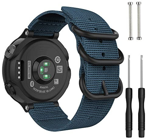 ACTECH Armband Kompatibel mit Garmin Forerunner 735XT/220/230/235/620/630/Approach S20 S5 S6, Nylon Strap Ersatzbänder Ersatz (Blau)
