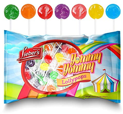 Lieber's Assorted Candy Lollipops, Bulk Lolly Pops Individually Wrapped, Loli Suckers Party Pack, Kosher