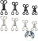 90 Paare Nähen Haken und Augen Verschluss Nähen DIY Bastelzubehör für BH, Kleidung, Jacke, Rock, Hose Silber und Schwarz, 4 Größen