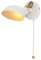 Aisilan Weiß Wandlampe mit Zugschalter, Vintage Stil Holz und Metall Retro Industrie Schwenkbar Wandleuchte mit E14 Leuchtmittel, für Schlafzimmer, Wohnzimmer, Treppen