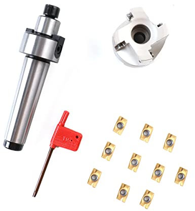 Lfhelper 400R-50-22 Planfräser MT3-FMB22-M12 Halter CNC-Fräs-Schneidsatz Lather Schaftfräser 10 APMT1604 CNC-Wendeplatten zum Plattenschneiden Schwer Fräsen