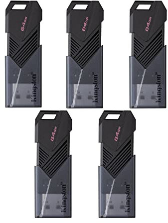 Kingston 64GB DataTraveler Exodia Onyx USB 3.2 Flash Drive, Matte Black (5-Pack) (5 Items)
