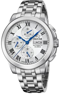 JAGUAR Automatik Herrenuhr Edelstahl 316L Silber - Datum, Saphirglas, Wasserdicht 10 ATM - J978/2