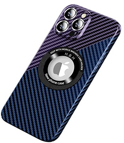 COQUE Custodia Apple iPhone 14 Pro Shell, Cover per Telefono Pieghevole in Fibra di Carbonio per Apple iPhone 14 Pro 5G-Blu Viola