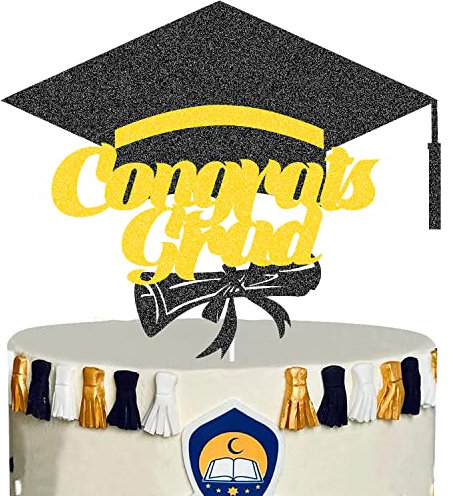 Graduation Kuchen Deko Abschlussfeier Cake Topper - Congrats Grad Kuchen Dekorationen 2023 Graduation Party Dekorationen Zubehör für College Grad