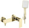 Rea Duscharmatur STORM GOLD Einhebel Brausebatterie mit Duschkopf aus Messing Mischbatterie für Dusche Brausearmatur Bad (Gold)