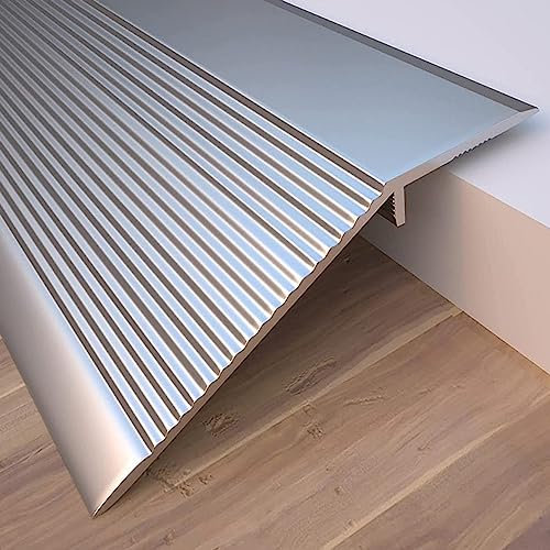 TOCTUS Bande de Transition en métal pour Bois à carrelage, Profilé de Transition de seuil de Porte, Réducteur De Sol antidérapante, Rampe D'entrée (Size : L 90cm H 2cm)
