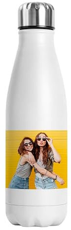 Botella Térmica Personalizada con Foto Botellas de Agua Acero Inoxidable Doble Capa 500 ml Bebidas Frias y Calientes
