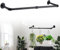 XIZAO Colgador de plantas para macetas colgantes de interior, soporte para plantas de ventana con 3 ganchos, estantes flotantes de macramé, barra de metal negro flotante para decoración de montaje en