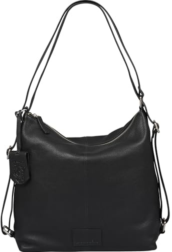 Burkely Soft Skylar Backpack Hobo – Leder Damen Rucksack – Umwandelbare Schultertasche mit Silberdetails