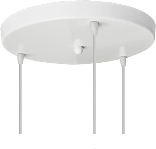 HSDKA Lustre Plafond Auvent-3 Trous Luminaires Pendentif Lampe Disque Base Ronde Plafond Plaque Base Suspension Accessoires D'Éclairage Rouille (Blanc)