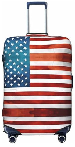 FInpan Reise-Trolley-Koffer, Retro-Design, Motiv: Kanada-Flagge, elastisch, mehrere Größen, passend für Gepäck von 45,7 - 81,3 cm, USA-Flagge im Vintage-Stil, 85