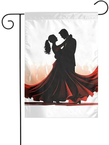 Drapeaux de jardin de 30,5 x 45,7 cm - Drapeau de jardin d'hiver double face pour salle de bal - Drapeau décoratif pour salle de bal, danse, jardin, cour, drapeau vertical pour toutes les saisons
