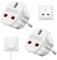 Fiotha Reiseadapter UK Adapter England Deutschland Stecker, 2 Stück Adapter UK auf DE, Steckdosenadapter England, Adapter Typ G, UK Adapter für EU zu England/Schottland/Irland/Dubai/Maldives