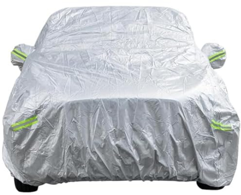 HOMFME 3 Layers Hatchback Car Cover, Waterproof Breathable Full Car Cover with Zipper Door, Reflective Strips, Storage Bag, Outdoor Rain Dust Sun UV Protection Auto Cover (Fit SUV, 431x165x119cm)